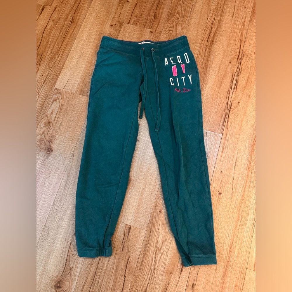 Aeropostale turquoise and pink joggers